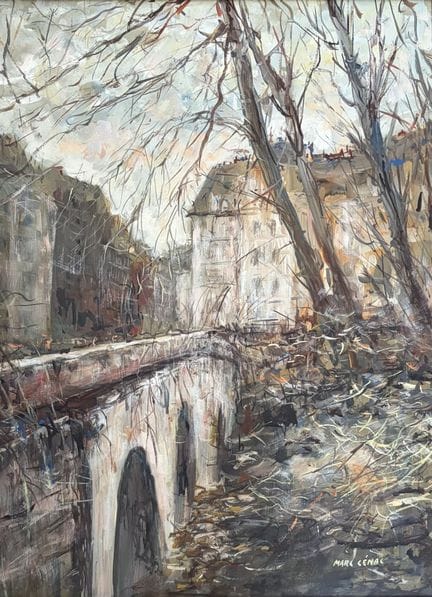 Marc CÉNAC (1920-2004)
Vue d'un pont 
Huile sur to