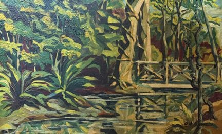 XXe SIECLE
Vue d'une rivière vietnamienne
Huile su
