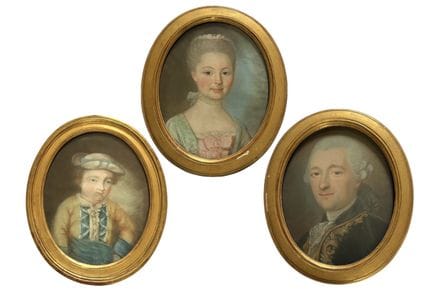 ECOLE FRANCAISE DU XVIIIe SIECLE 
Lot de trois por