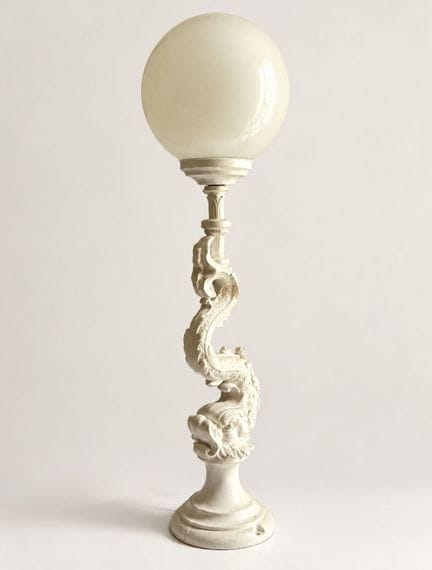 Roger PRADIER 
Große Tischlampe aus weißer Keramik
