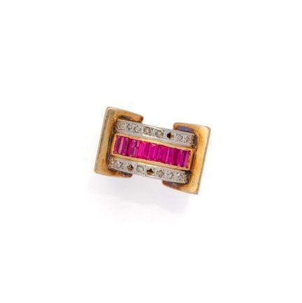 ANELLO TANK PONT in oro rosa 18 carati (750/1000) 