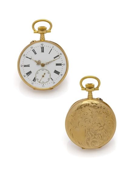 TASCHENUHR aus 18-karätigem Gelbgold (750/1000) mi