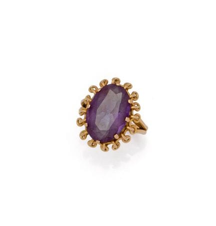 BAGUE COCKTAIL en or jaune 18K (750/1000) ornée d'
