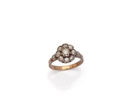 ANELLO POMPADOUR in argento (800/1000) e oro rosa 