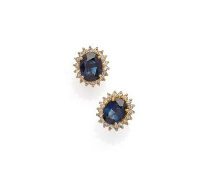 PAIRE DE PUCES D’OREILLES en or jaune 18K (750/100