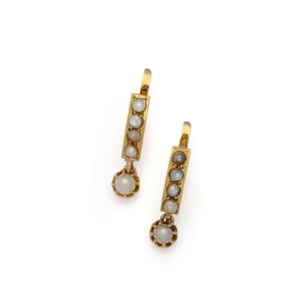COPPIA DI ORECCHINI a perno in oro giallo 18 carat