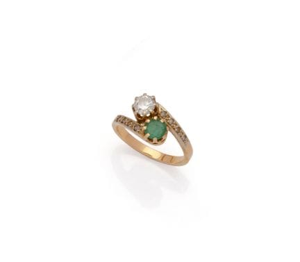ANELLO “TOI ET MOI” in oro giallo 18 carati (750/1