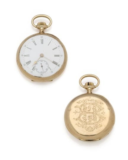 TASCHENUHR aus 18 Karat Gelbgold (750/1000), deren