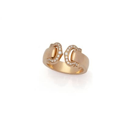 CARTIER
BAGUE DOUBLE C en or rose 18K (750/1000) l
