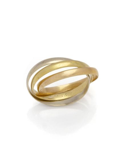 3-RING-VERLOBUNGSRING aus 18-karätigem Gold (750/1