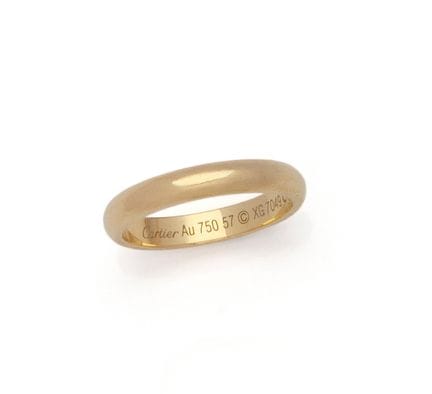 CARTIER
ALLIANCE en or jaune 18K (750/1000), gravé