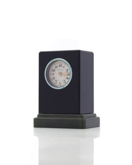 CARTIER
Orologio da tavolo in agata e onice, quadr