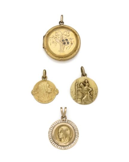 SET MIT ANHÄNGERN aus 18 Karat Gelbgold (750/1000)