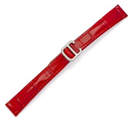 CARTIER
PLATED METAL FOLDING CLASP, mounted on a r