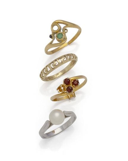 Set aus 18-karätigem Gelbgold (750/1000), bestehen