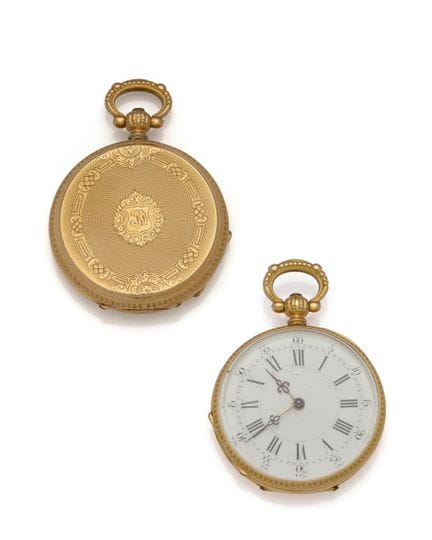 TASCHENUHR aus 18 Karat Gelbgold (750/1000); Gehäu