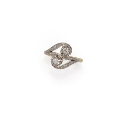 ANELLO “TOI ET MOI” in oro giallo 18 carati (750/1