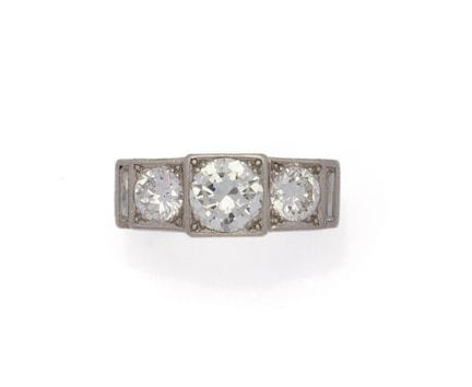ANELLO JARRETIERE ART DECO in platino (850/1000) i
