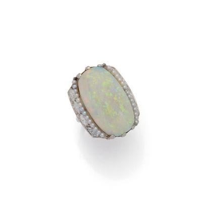 BAGUE en or gris 18K (750/1000) et platine (850/10