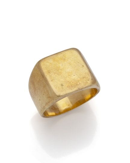 HERRENRING aus 18 Karat Gelbgold (750/1000), schli