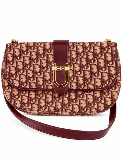 Christian Dior 
Borsa da 29 cm, in tela a righe di