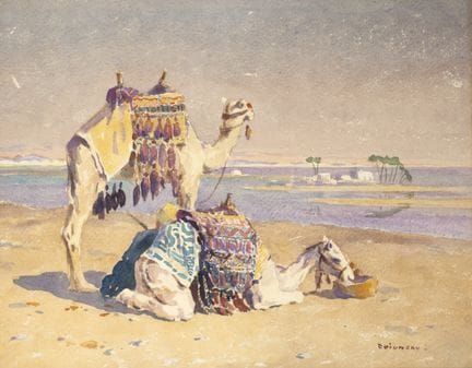 Édouard DOIGNEAU (1865-1954)
Dromedaries
Watercolo
