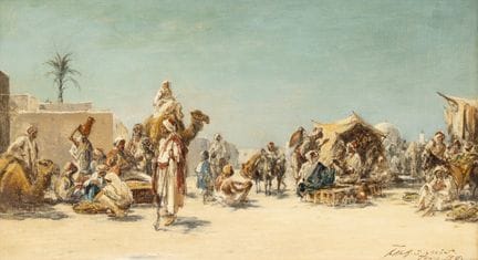 Pollok Sinclair NISBET (1848–1922)
Market Day
Oil 