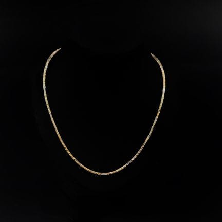 Collier maille corde torsadée en or jaune et gris 