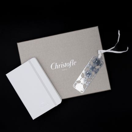 CHRISTOFLE 
Moleskine travel journal, white leathe