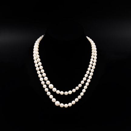 Collier de perles à doubles rangs, fermoir en or g