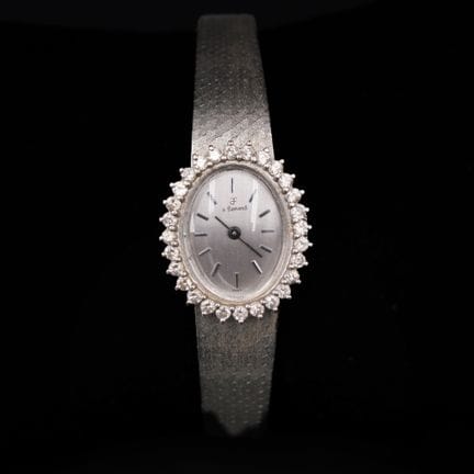 A. FLAMAND 
Montre cocktail en or gris 18K (750°/°