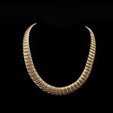 Collier  en or jaune 18K (750°/°°) mailles américa