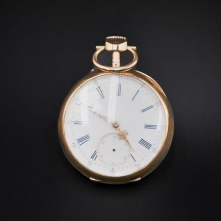 18K yellow gold (750°/°°) pocket watch with double