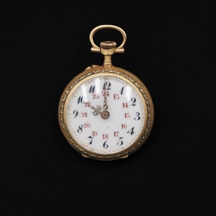 Small pocket watch, 18K yellow gold case (750°/°°)