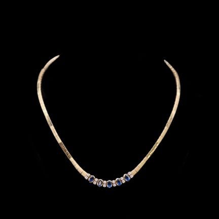 Collier monture en or jaune 18K (750°/°°), mailles