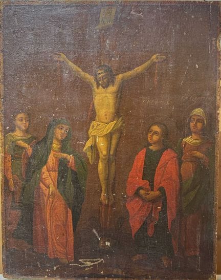IKONE „DIE KREUZIGUNG DES HERRN MIT DER HEILIGEN J