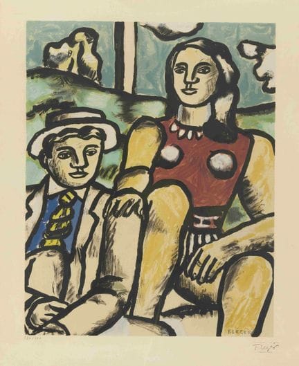 费尔南·莱热（1881-1955）
《恋人》
版面上签名“F. LEGER”，署名“F. Leger