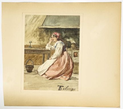 T. RELINGS, FIN 19EME SIECLE
Maidservant
aquarelle