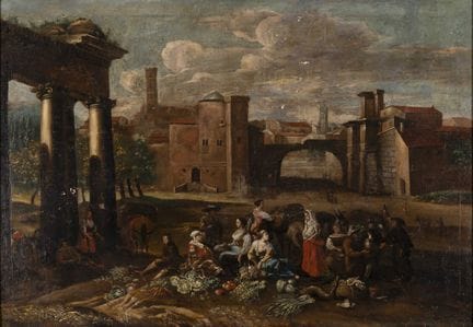 ATTRIBUÉ À HENDRIK MOMMERS (1623–1693)
Market in R