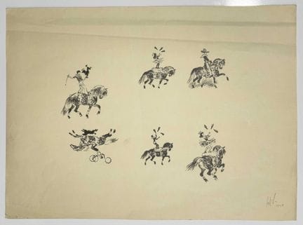 弗拉基米尔·列别杰夫（1891–1967）
《马背上的杂技演员》
右下角用铅笔签名（字母缩写）并标注