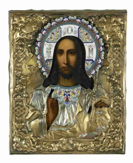 IKONE „CHRISTUS PANTOKRATOR“ MIT SILBERNER OKLAD
S
