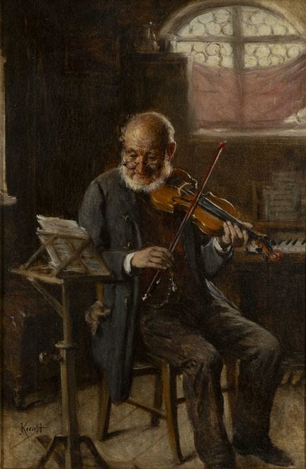 HERMANN KERN (1838-1912)
Violin player
signé 'Kern