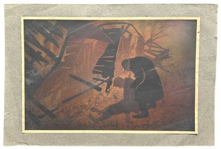 G. 沃尔科夫，20世纪
《救援》
背面以西里尔字母题写“G. Volkov”并加盖印章
纸本模板印
