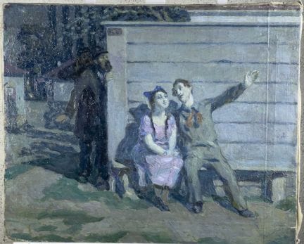 MARK WEINSTEIN (1894-1952)
Escena frente a una cas