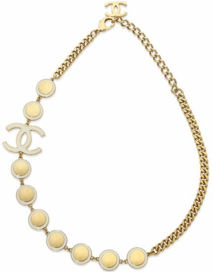 CHANEL
COLLANA ASIMMETRICA IN TONO D’ORO E SMALTO

