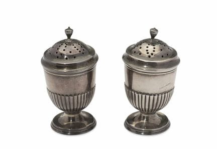 PAIR OF VICTORIAN STERLING SILVER TABLE SALTS OR P