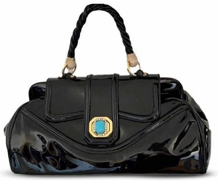 VALENTINO GARAVANI
Borsa in vernice nera in edizio