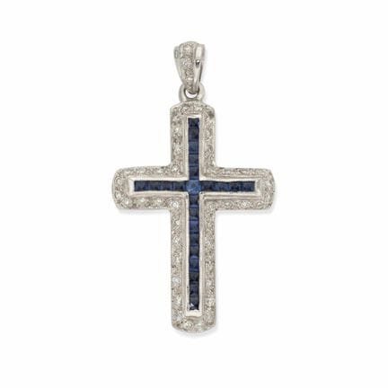 CIONDOLO “CROSS” IN ORO BIANCO 18 CARATI CON DIAMA