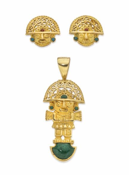 SET COMPOSTO DA CIONDOLO E ORECCHINI IN ORO 18 CAR