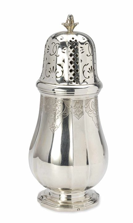 ANDRÉ AUCOC 18TH CENTURY STYLE SILVER SUGAR SHAKER